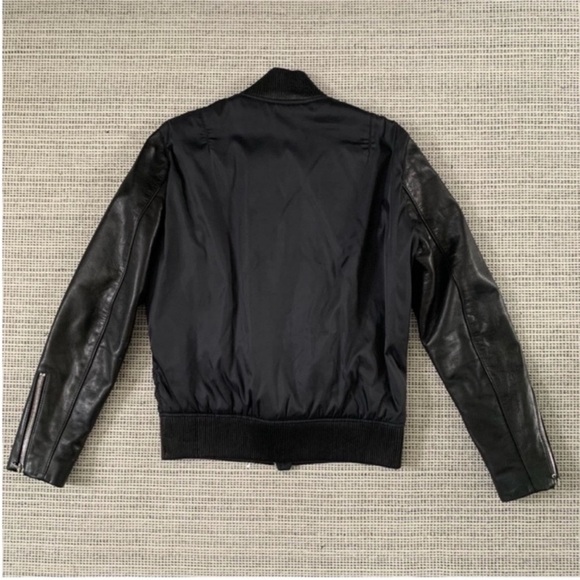 THE KOOPLES Double Zip Leather Arm Bomber Jacket Size Medium - Picture 4 of 16